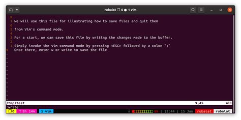 Как сохранить изменения в vim