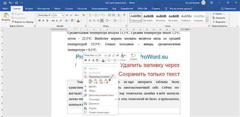 Как убрать заливку в Word - шаг за шагом руководство