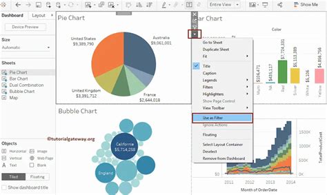 Как увеличить круговую диаграмму в Tableau