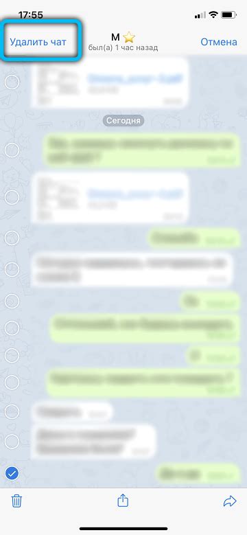 Как удалить переписку в Telegram на iPhone