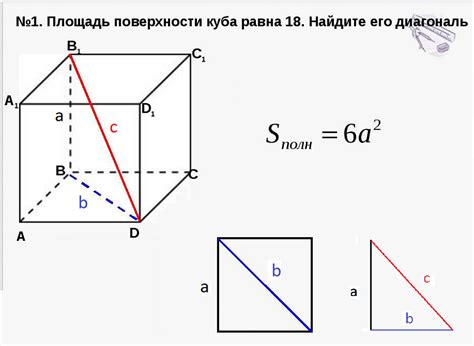 Как узнать диагональ куба по площади: шаг за шагом