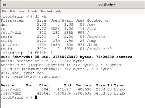 Команда Linux для определения размера диска