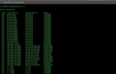 Команда netstat