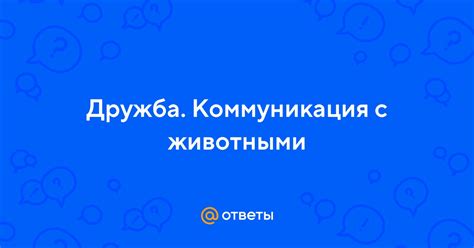 Коммуникация с другими животными