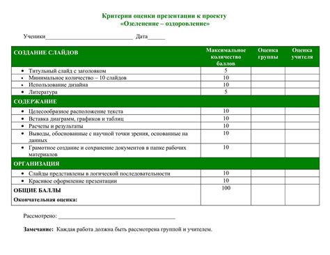 Критерии второй оценки