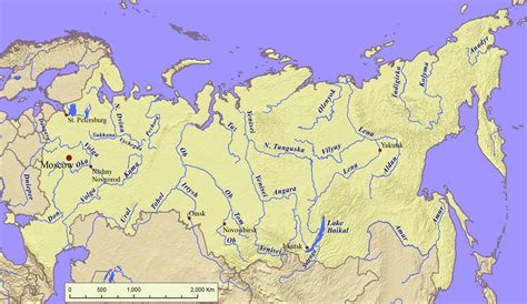 Крупные реки России в зимний период