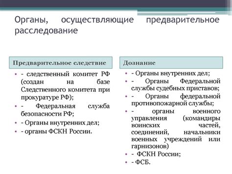 Кто осуществляет дознание и следствие