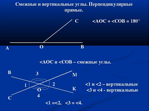 Линии и углы - параллельные, перпендикулярные, смежные