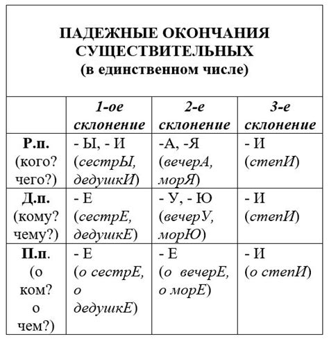 Лицо существительных: примеры и объяснение