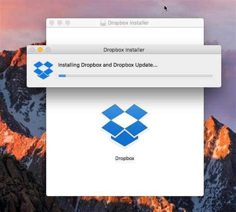 Логин в Dropbox на Mac