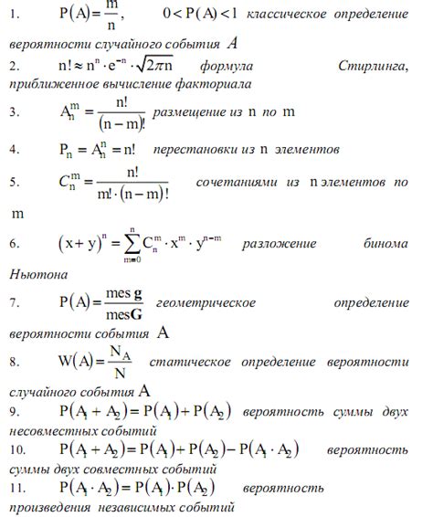 Математическая формула: расчет вероятности