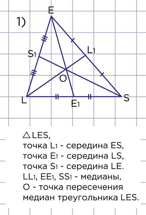 Методы определения координат пересечения медиан треугольника