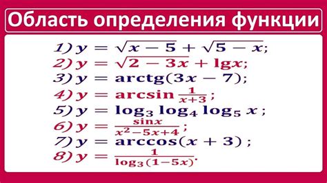 Методы поиска области определения функции косинус