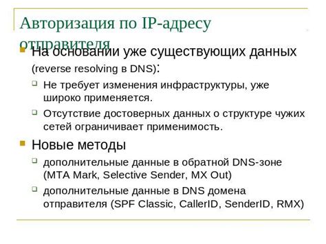 Методы проверки контактных данных отправителя