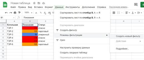 Методы сортировки таблиц Google по цвету