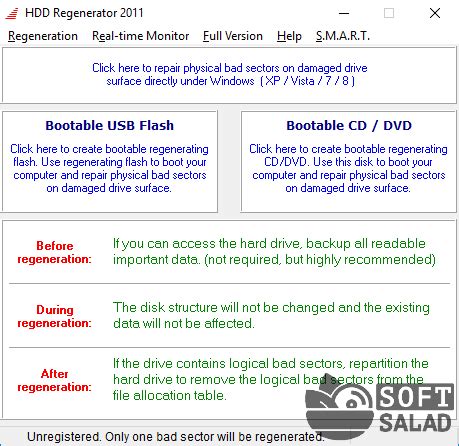 Метод форматирования HDD для удаления битых секторов