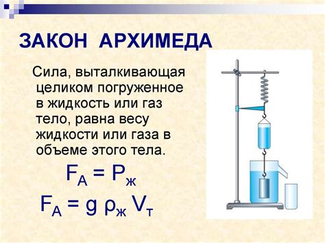 Механизмы действия выталкивающей силы