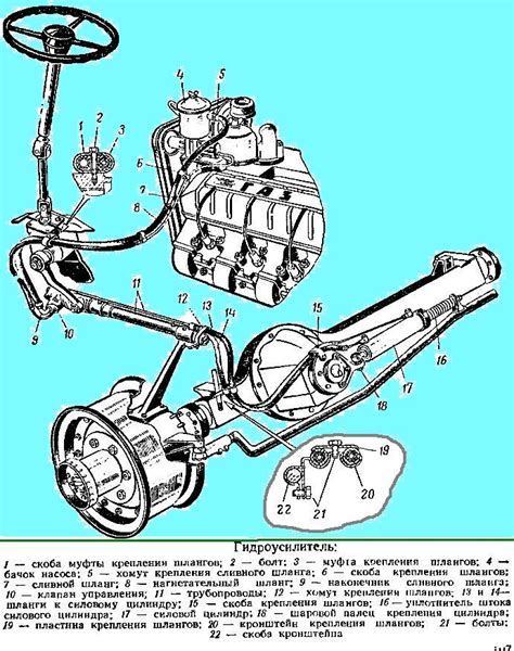 Механическая часть гидроусилителя руля ГАЗ 66