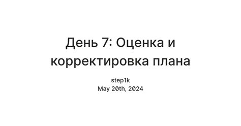 Мониторинг и оценка результатов, корректировка плана при необходимости