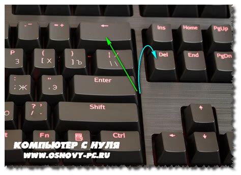 Нажать клавишу "Delete" или "Backspace"