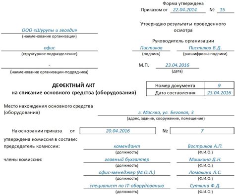 Назначение и суть дефектного акта