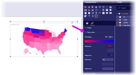 Настройка карты фигур в Power BI