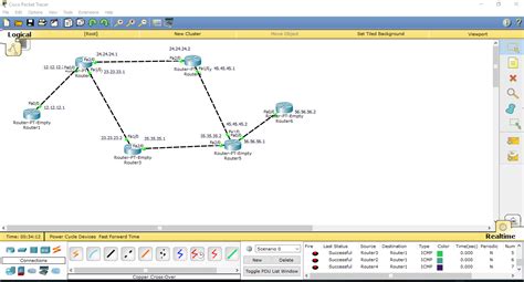 Настройка маршрутизации между роутерами в Cisco Packet Tracer