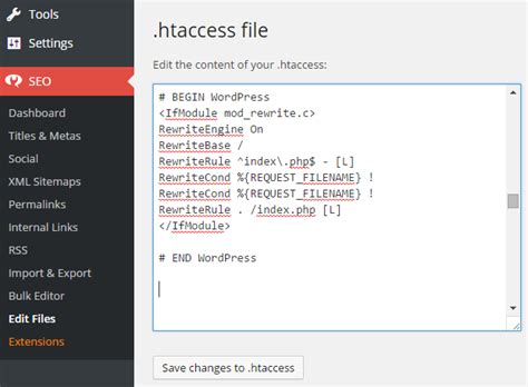 Настройка файла htaccess для Apache2