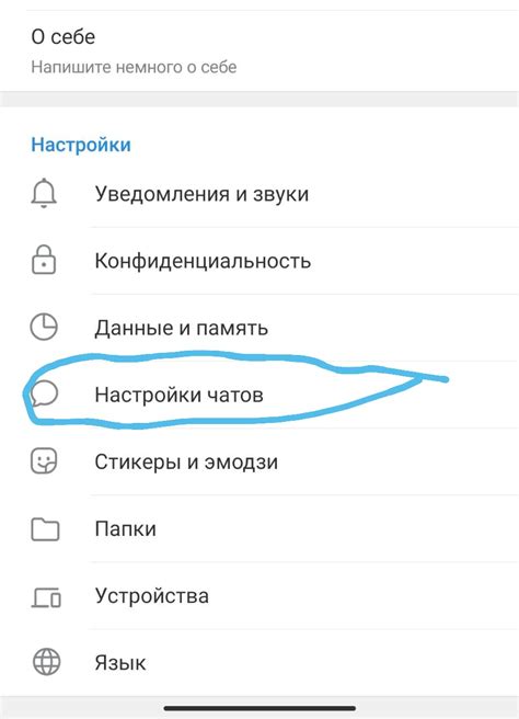 Настройка чатов в Telegram на iPhone