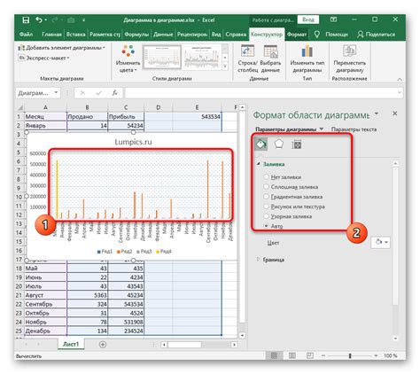 Настройка элементов диаграммы в Excel