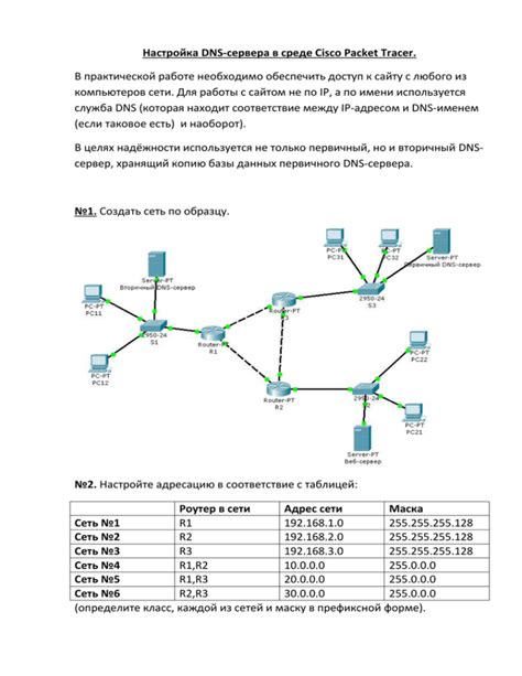 Настройка DNS-сервера на Cisco Packet Tracer