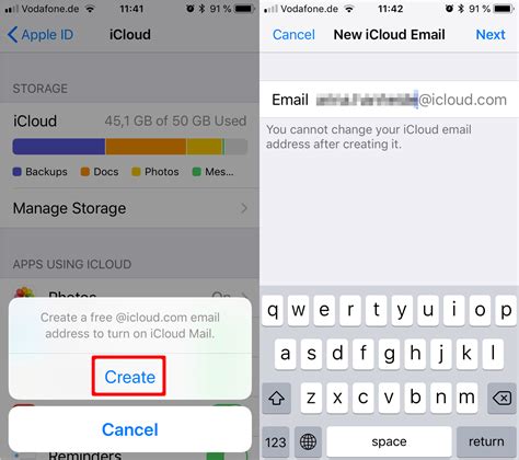 Настройка iCloud Mail на iPhone