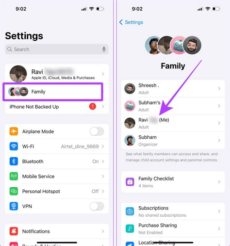 Настройки семейного доступа на iPhone