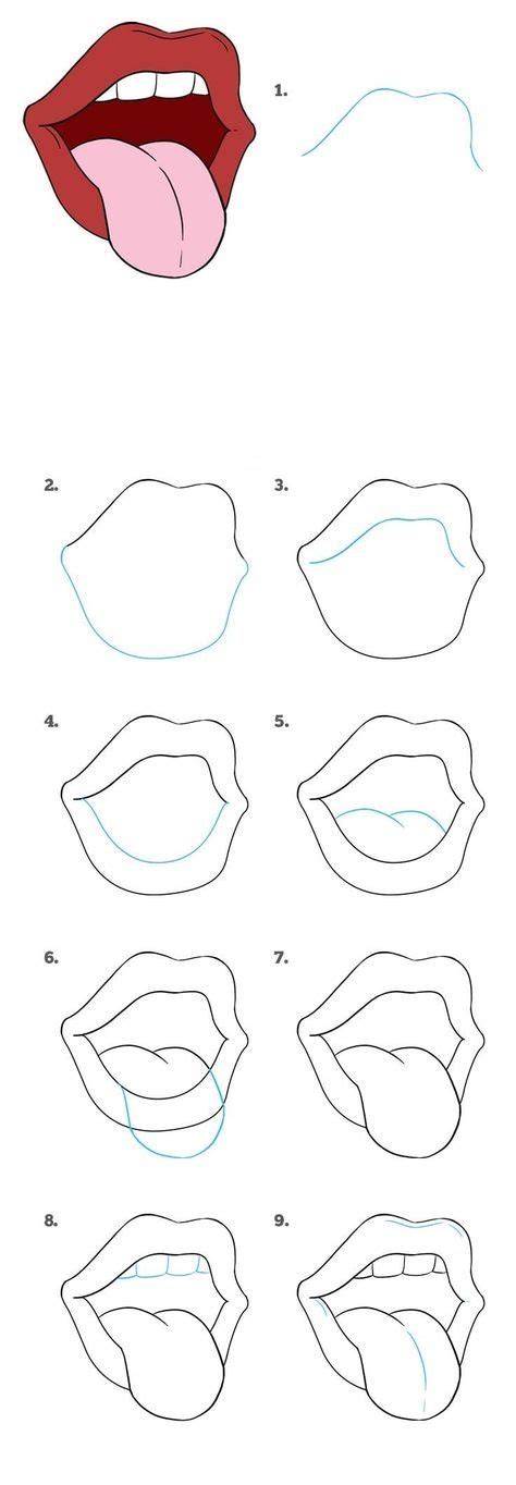 Научитесь рисовать зубы и язык