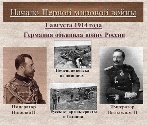 Начало Первой мировой войны для России: