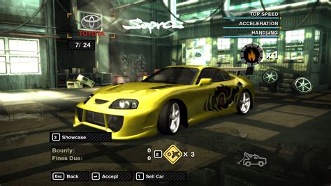 Начало игры в NFS Most и выбор первой машины