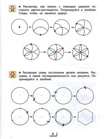 Начало работы с рисованием лисы циркулем