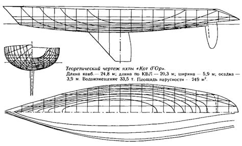 Начертание общей формы яхты