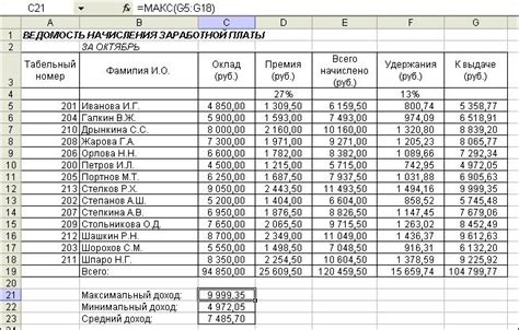 Начисление заработной платы