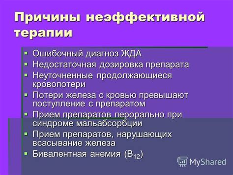 Недостаточная дозировка