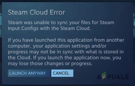 Неправильные настройки Steam Cloud