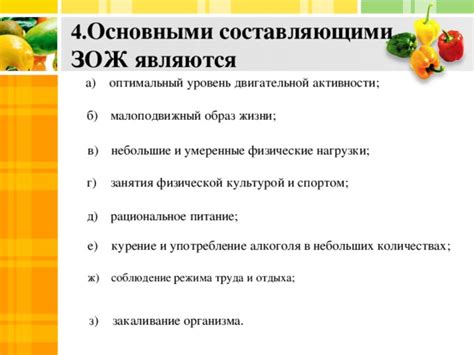 Образ жизни и уровень активности