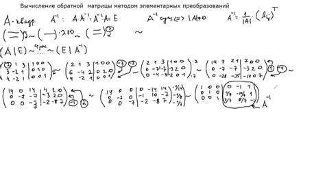 Обратная матрица методом элементарных преобразований: