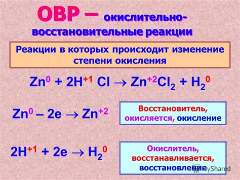 Окислитель и восстановитель в реакции окислительно восстановительного потенциала