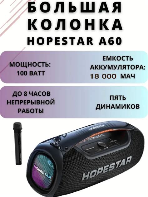 Описание колонки Hopestar