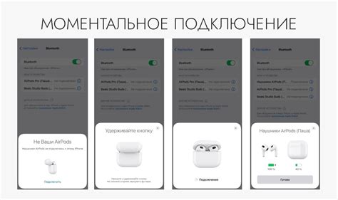 Описание процесса распаковки и подключения черных наушников AirPods