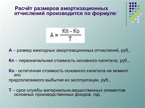 Определение амортизации и ее основные виды