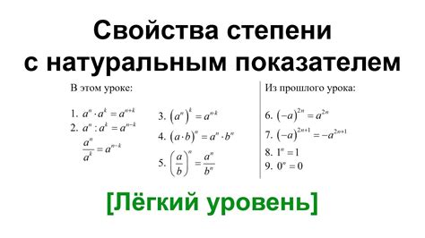 Определение и основные свойства степени 0