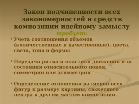 Определение размеров и композиции