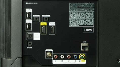 Определение разъемов на задней панели телевизора